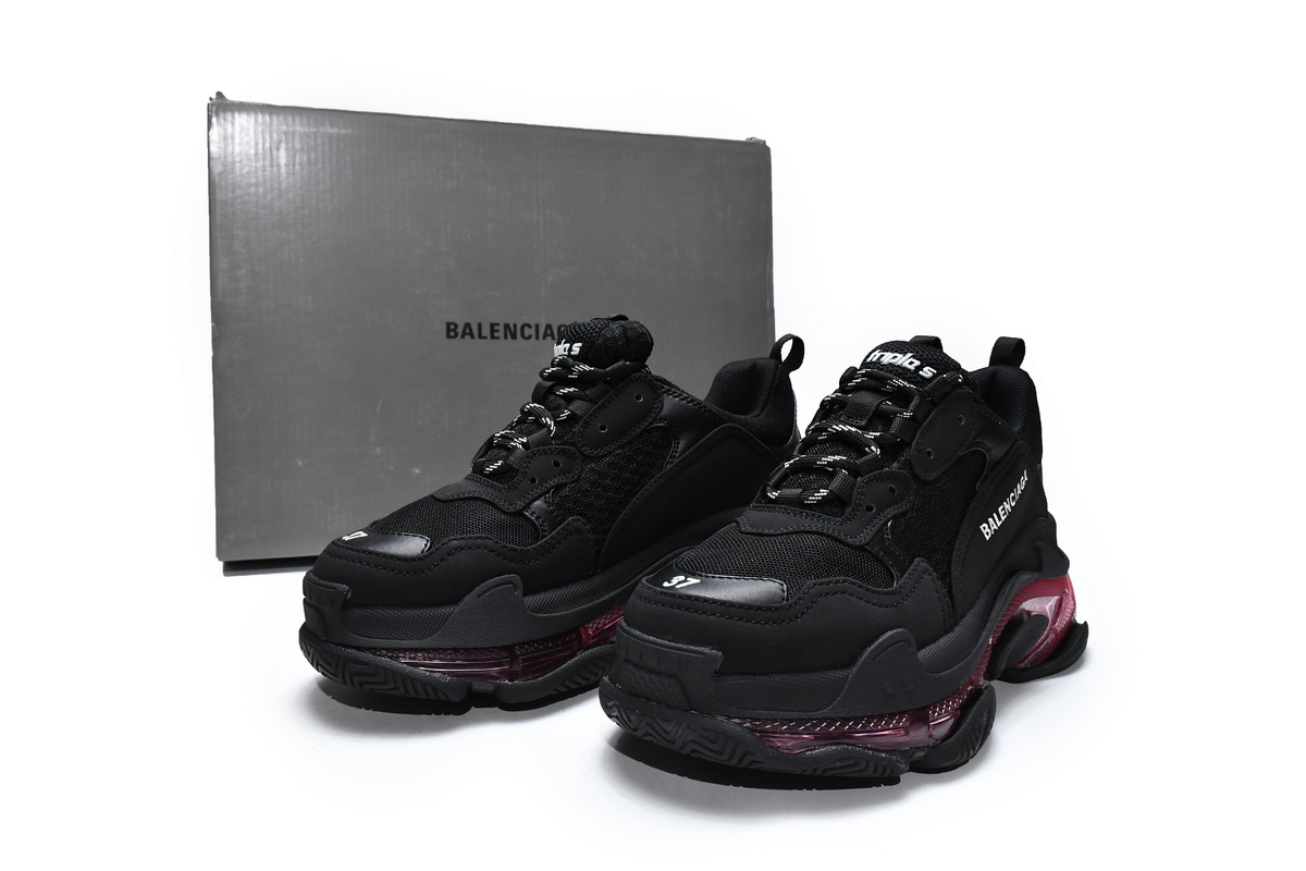 Ba***ci*ga Triple S Black Claret Red  544351 W0901 9011