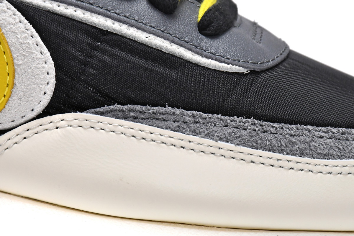 Sacai x Nike LDWaffle Black and Bright Citron  DJ4877-001