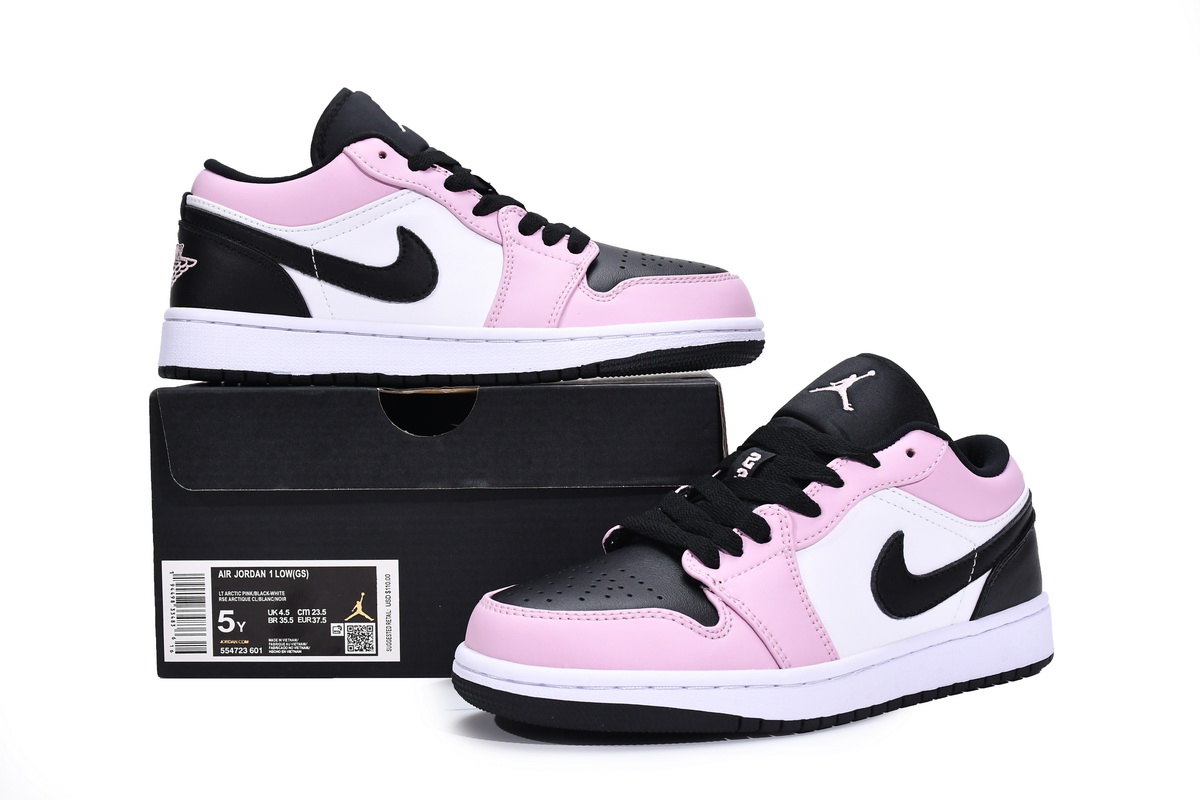 Air Jordan 1 Retro Low(GS)White Pink  554723-601