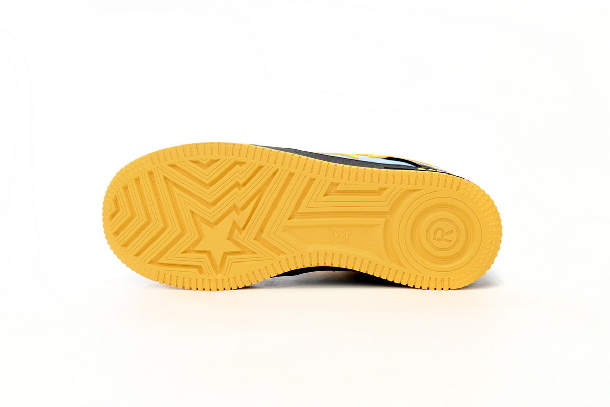 A Bathing Ape Bape Sta Low Black, Blue, And Yellow 1H20 191 046