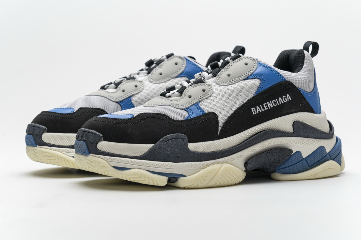 Ba***ci*ga Triple S Black Grey Blue  541624 W06E2 7080
