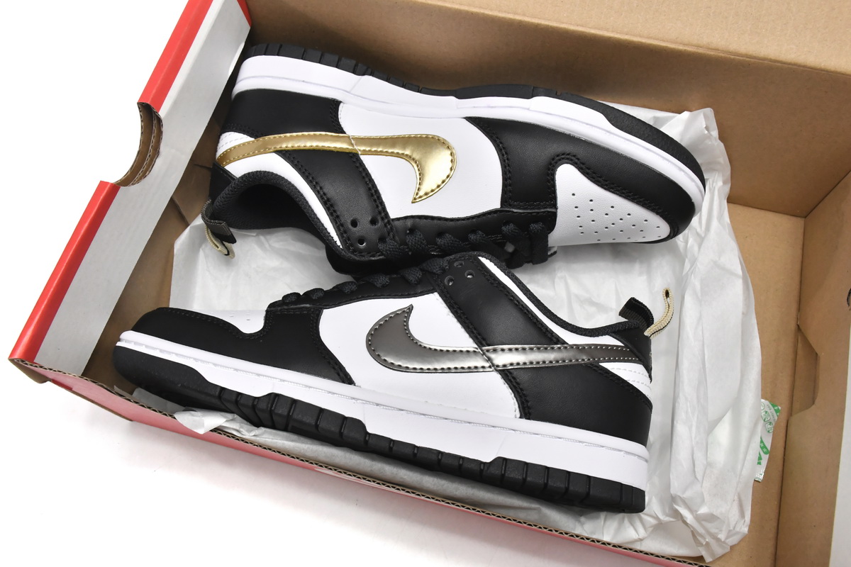 Nike Dunk Low Black White Metallic (GS) DH9764-001
