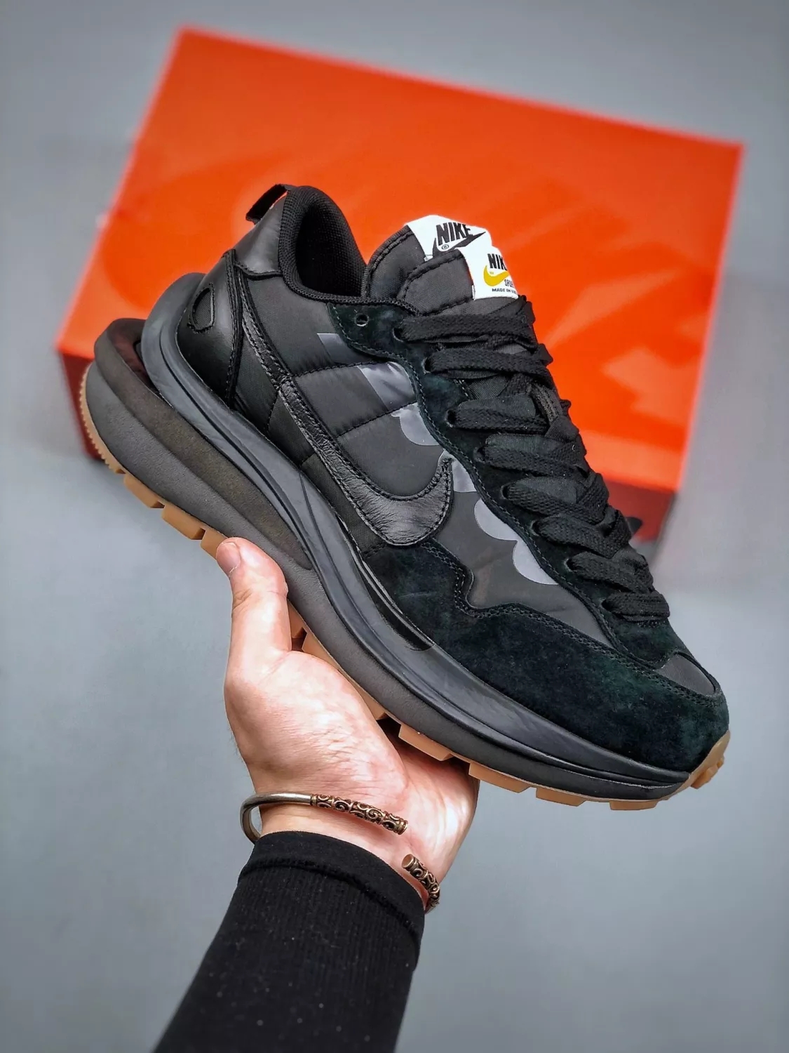 Sacai x Nike VaporWaffle Black and Gum   DD1875-001