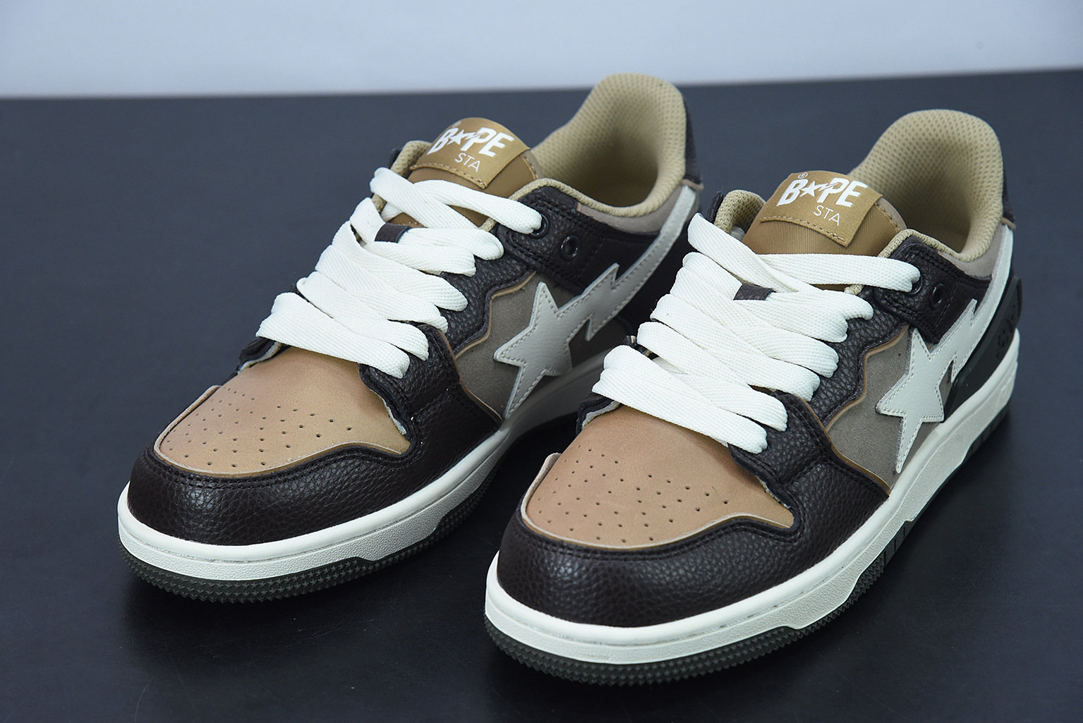 A Bathing Ape Bape SK8 Sta Brown Ivory 1H80191013