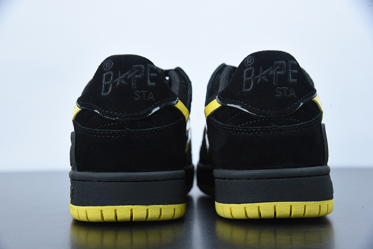 A Bathing Ape Sk8 Sta Black Electric Yellow 1G701090005