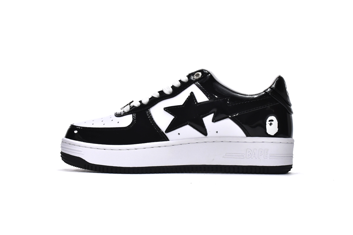 A Bathing Ape Bape Sta Low Black White 1H70-191-001