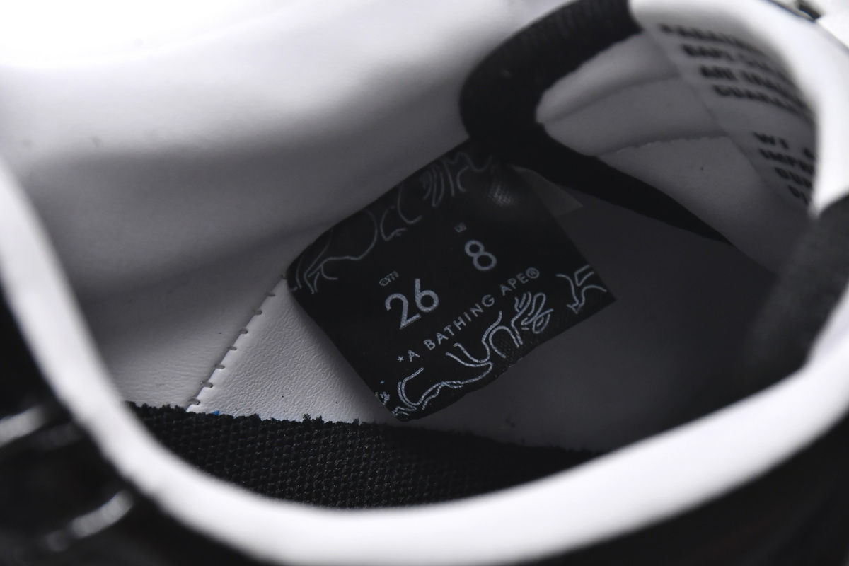 A Bathing Ape Bape Sta Low Black White 1H70-191-001