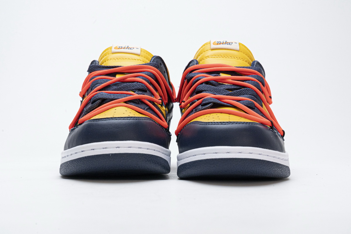 OFF WHITE X Nike Dunk SB Low White Michigan  CT0856-700