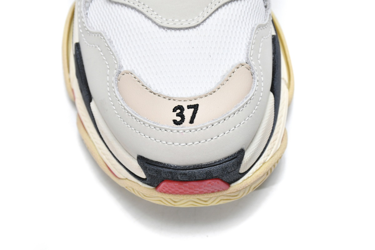 Ba***ci*ga Triple S White Dark Grey Red   524037 W09E1 9000
