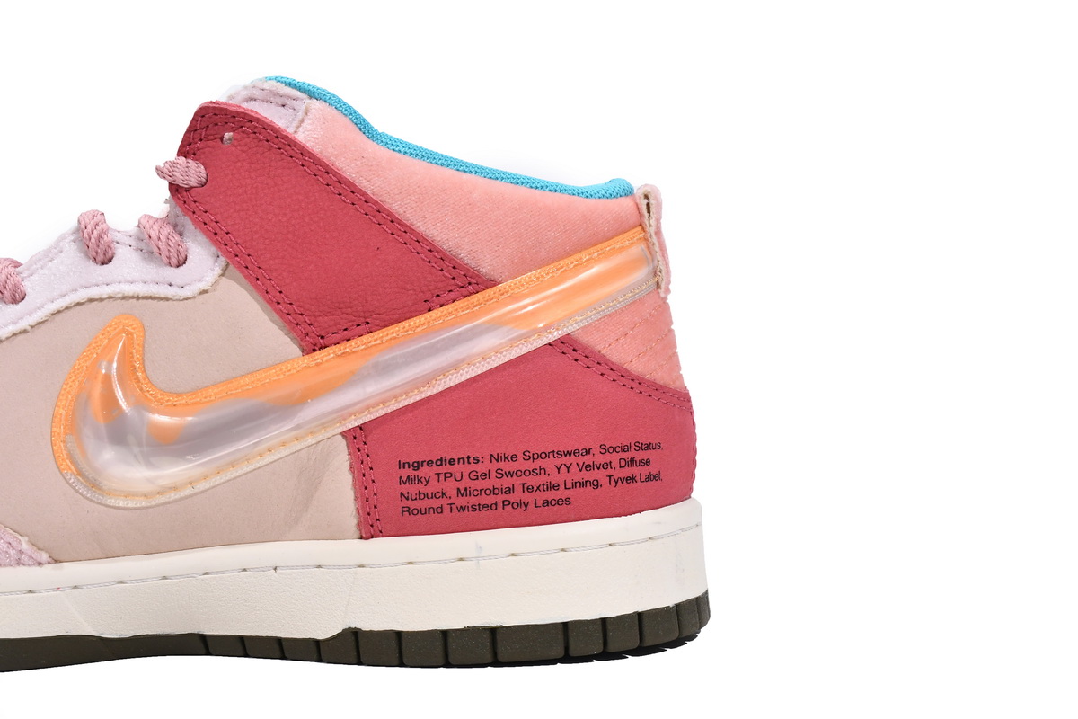 Social Status x Nike Dunk Mid Strawberry Milk   DJ1173-600