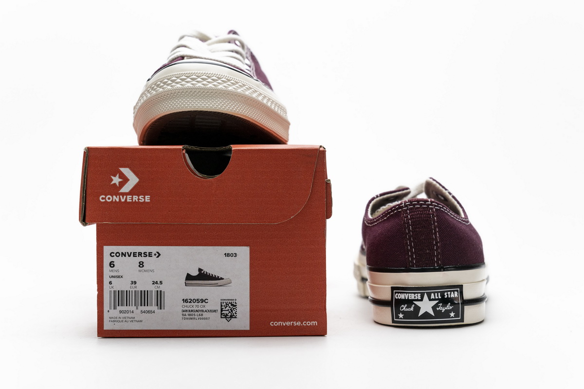 Converse Chuck 70 OX Dark Burgundy Black Egret  162059C