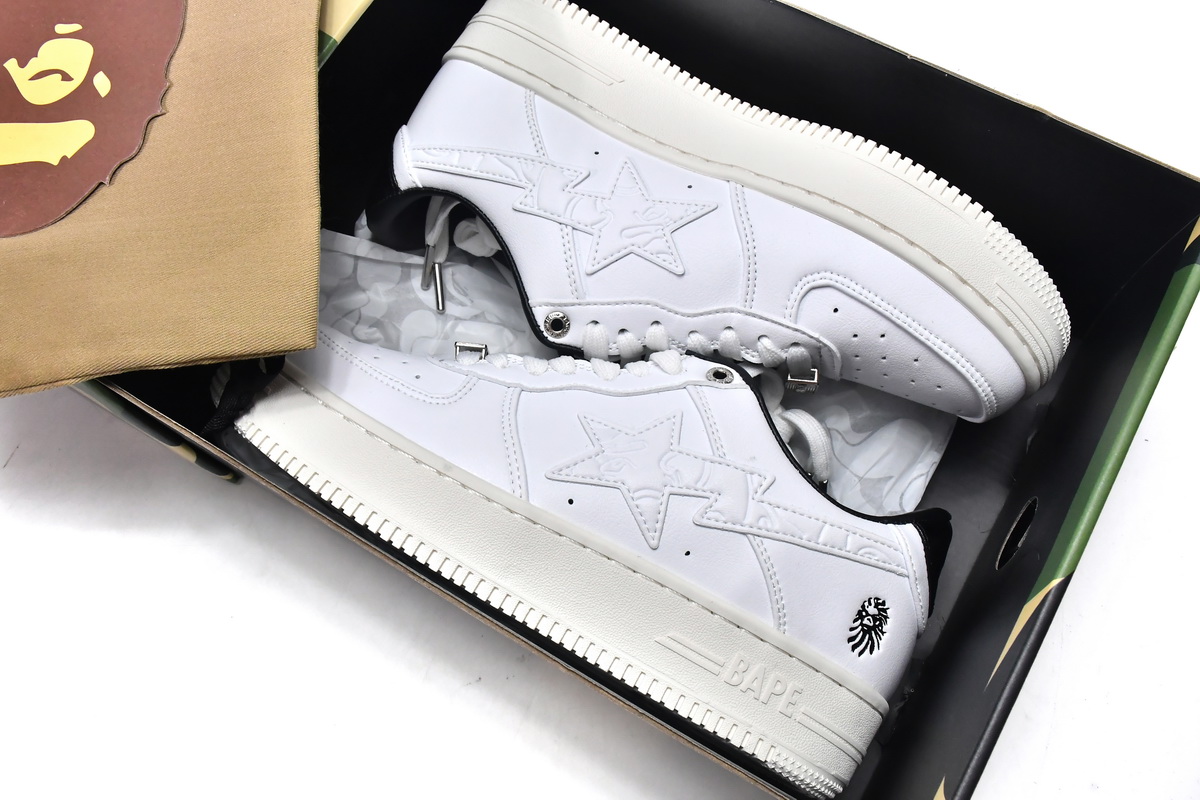 A Bathing Ape Bape Sta Low White Black  1H70-191-022
