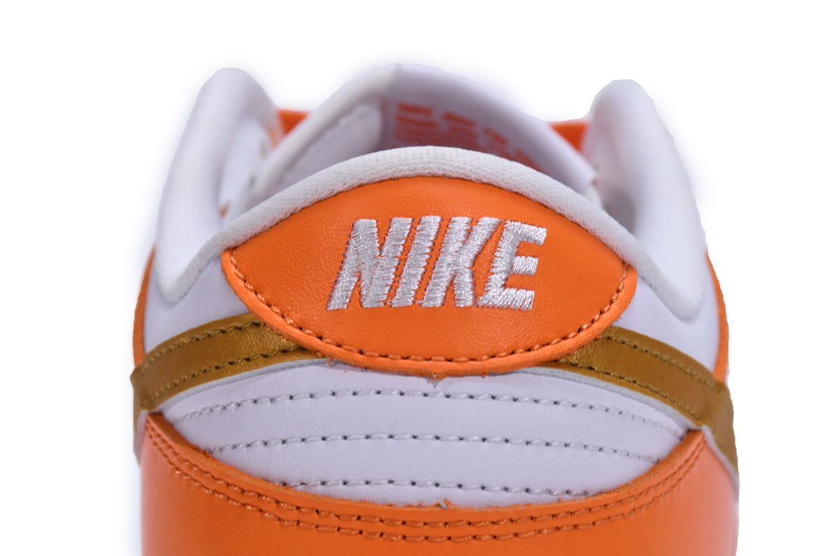 Nike Dunk Low White/Orange Blaze-Gold  CU1726-002