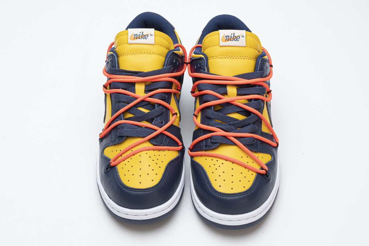 OFF WHITE X Nike Dunk SB Low White Michigan  CT0856-700