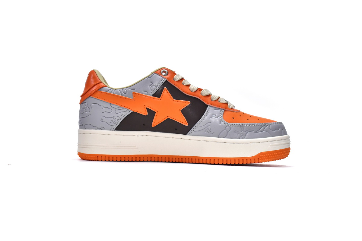 A Bathing Ape Bape Sta Low Grey Orange  1H70-291-002