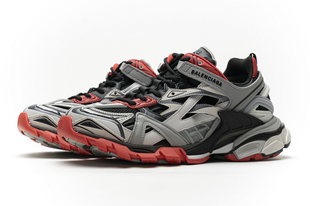 Ba***ci*ga Track 2 Sneaker Grey Red   570391 W2GN3 1003