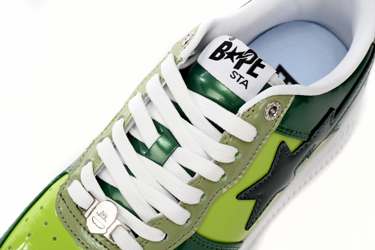 A Bathing Ape Bape Sta Low Black Green Mirror Surface  1H20 190 046