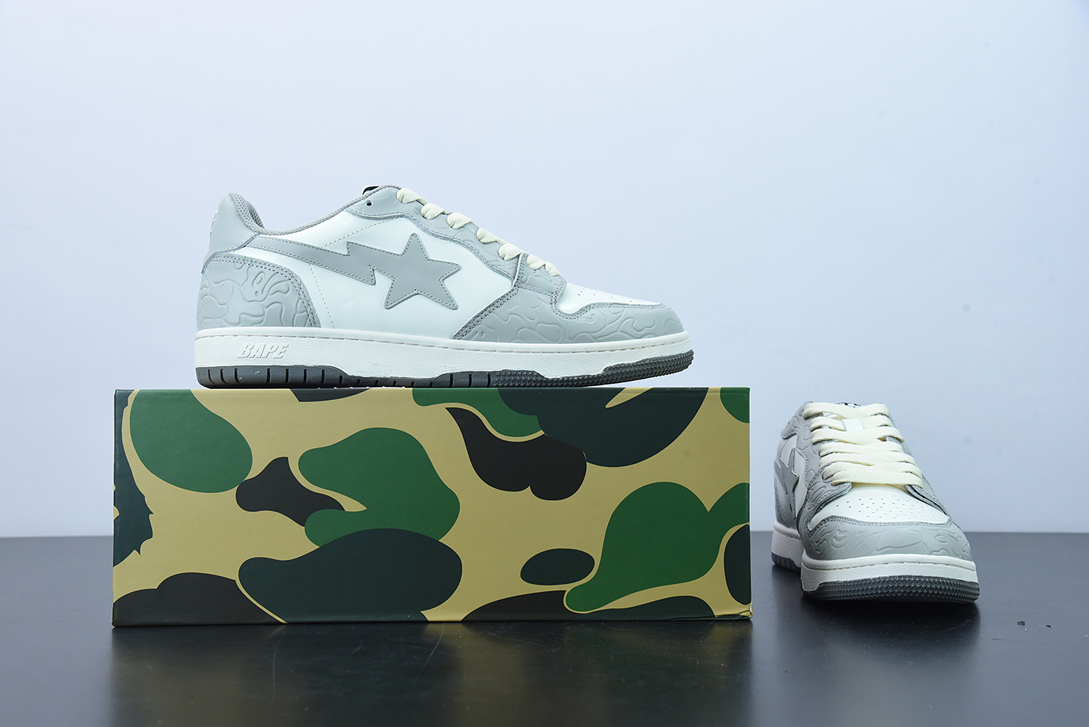 A Bathing Ape Court Sta Light Grey Cream 1G70191034
