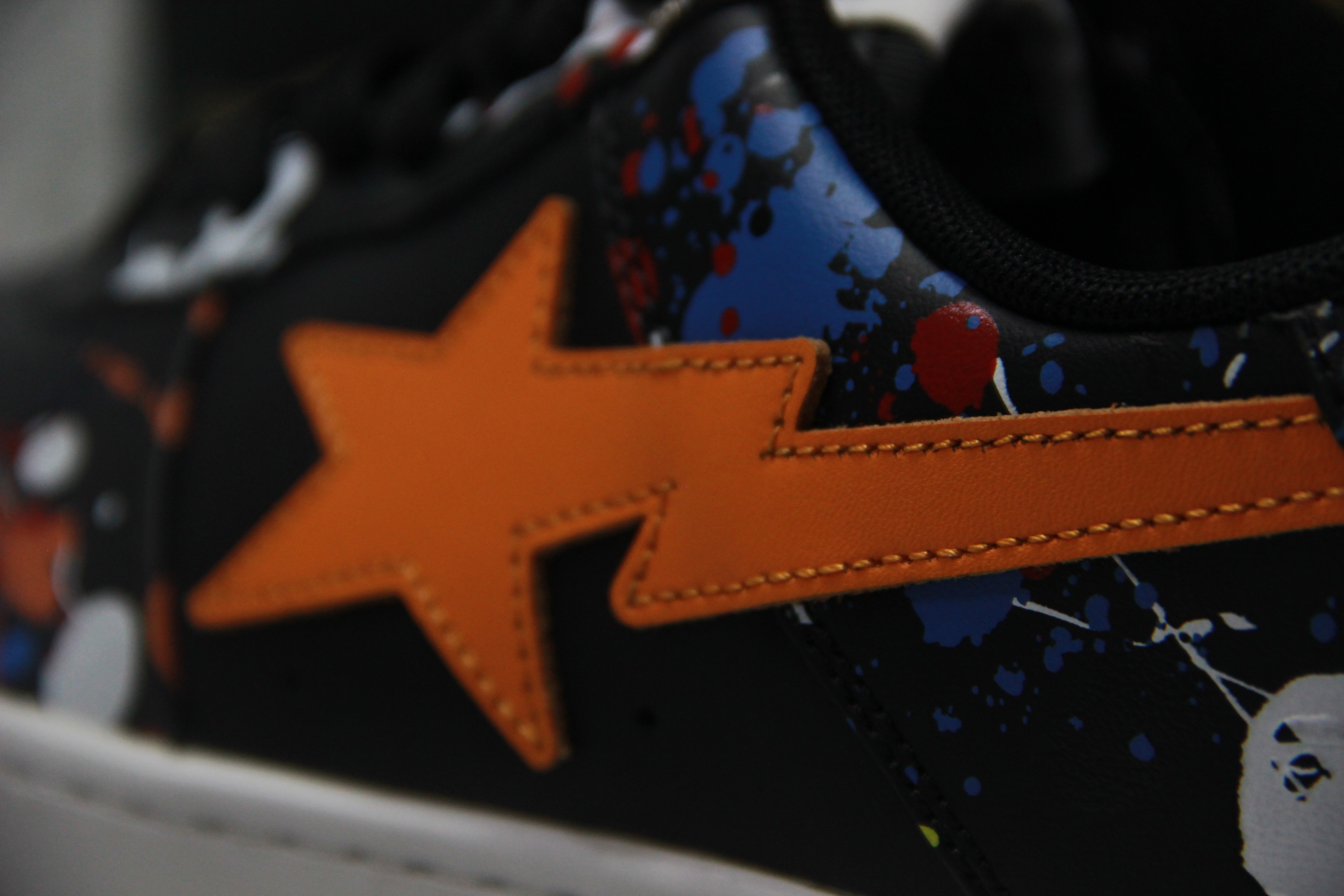 A Bathing Ape Bape StaPaint Splatter Black  1I20-291-009