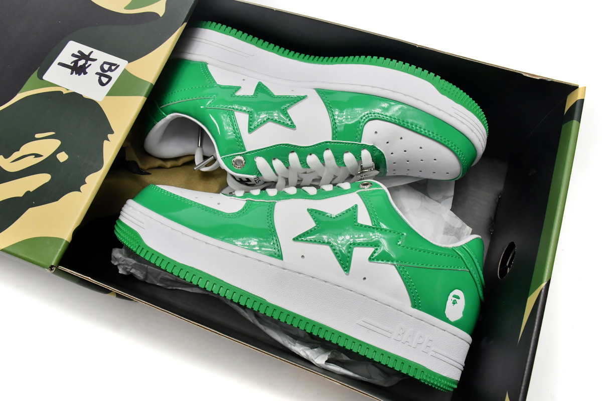 A Bathing Ape Bape Sta Low White Green   1H70-191-001