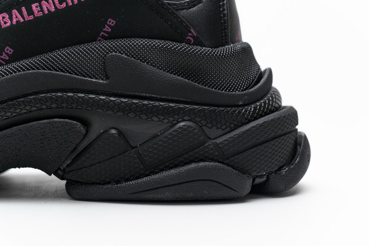 Ba***ci*ga Triple S Letter Black Pink   524039 W2FA1 7635