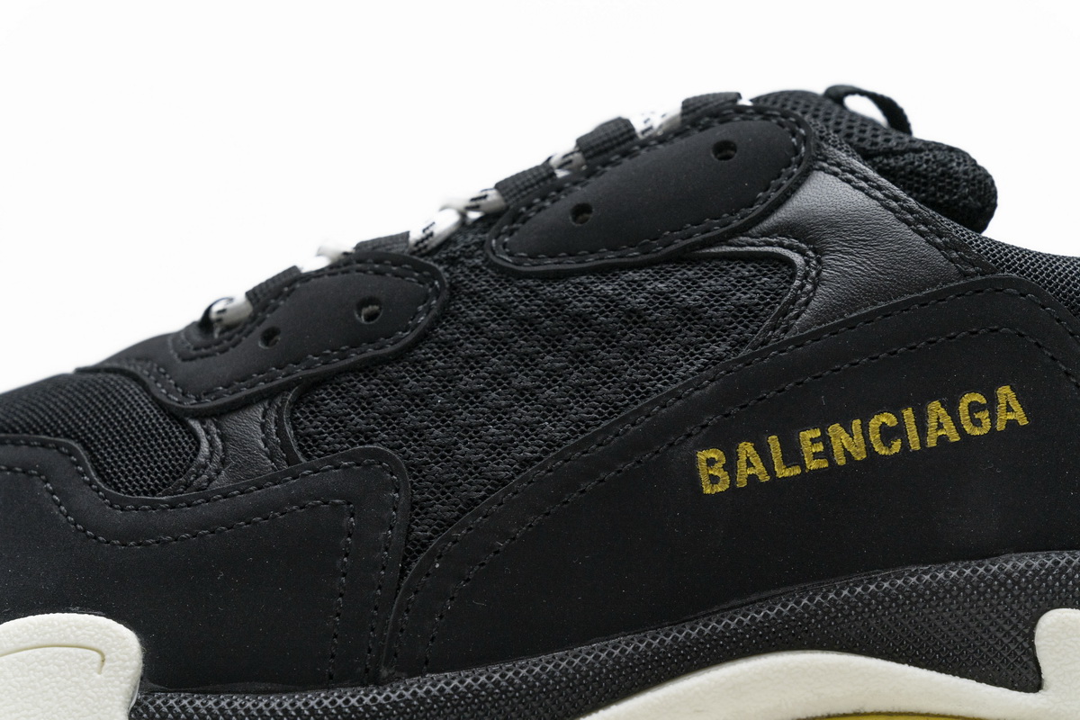 Ba***ci*ga Triple S Black Yellow  483513 W06E1 1078