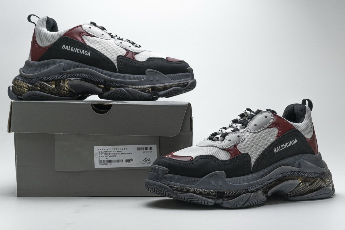 Ba***ci*ga Triple S Black Brown Red  541624 W09O1 2268