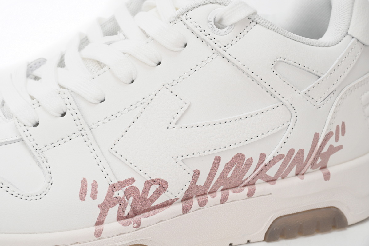 OFF-WHITE Out Of Office For Walking White Pink (Women's) OWIA259S22LEA0050130