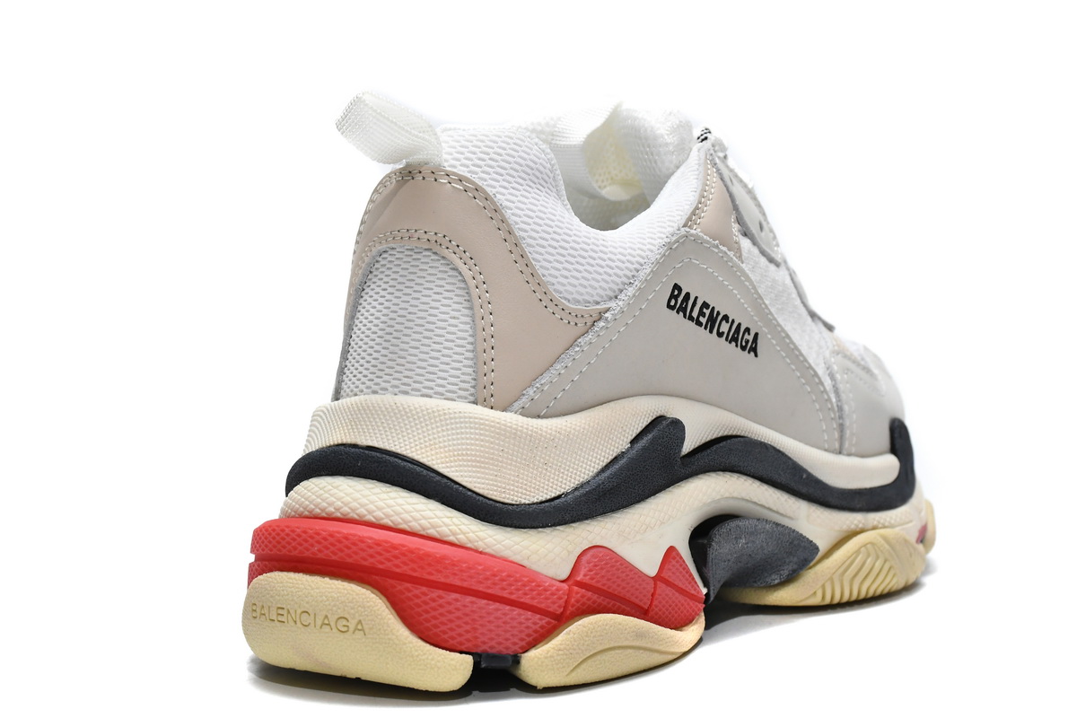 Ba***ci*ga Triple S White Dark Grey Red   524037 W09E1 9000