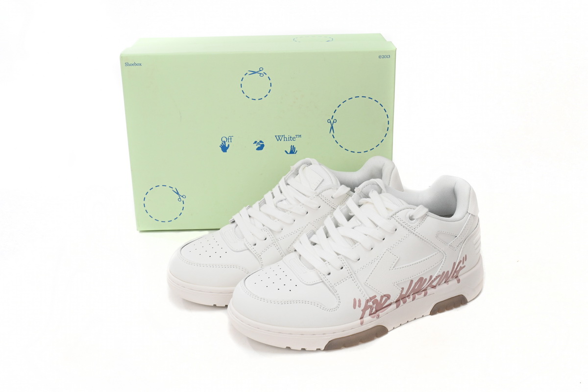OFF-WHITE Out Of Office For Walking White Pink (Women's) OWIA259S22LEA0050130