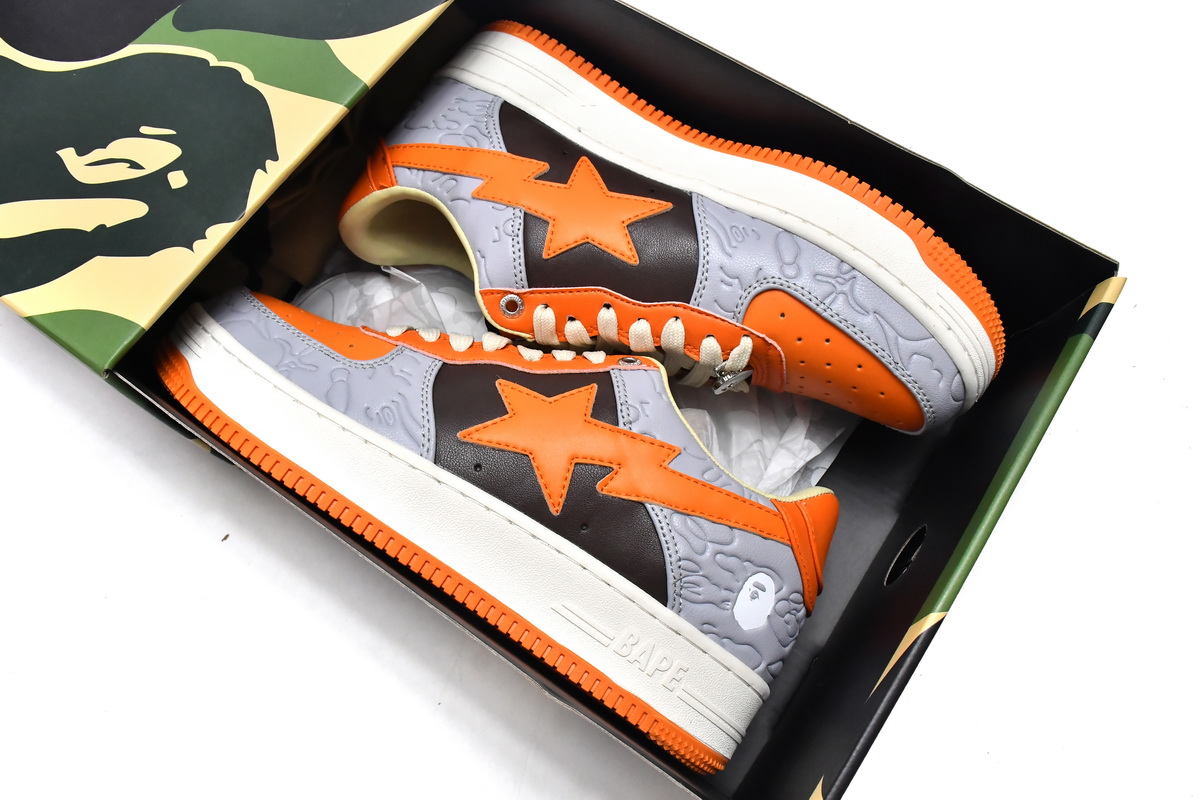 A Bathing Ape Bape Sta Low Grey Orange  1H70-291-002