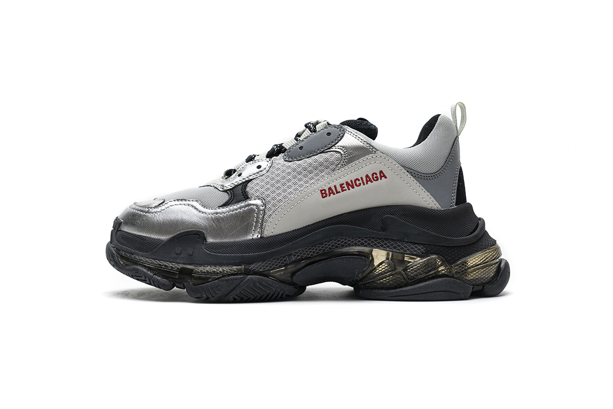Ba***ci*ga Triple S Black Silver  541624 W09E1 7320
