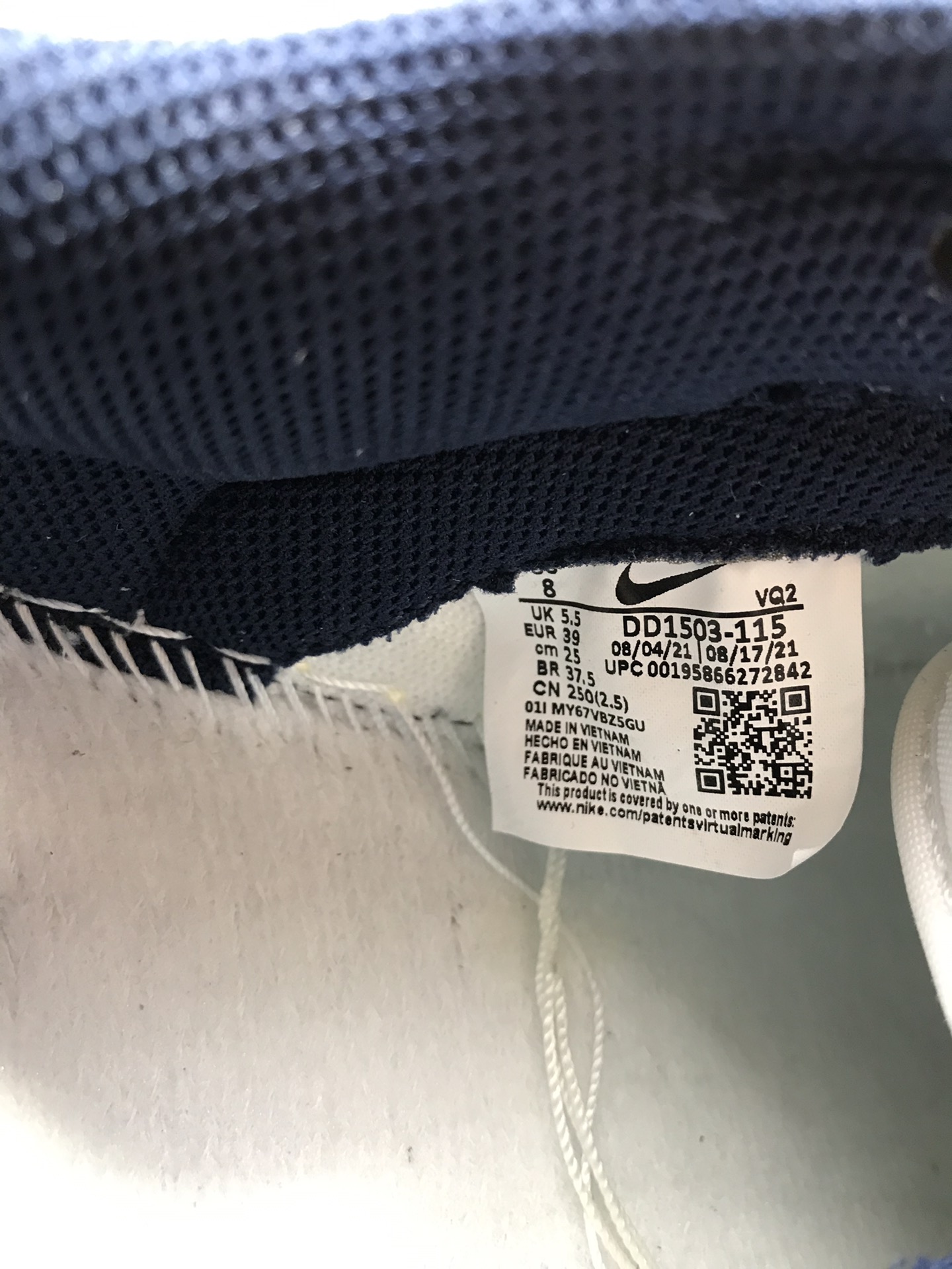 M Batch  NIKE DUNK LOW "Midnight Navy and White"  DD1503-115