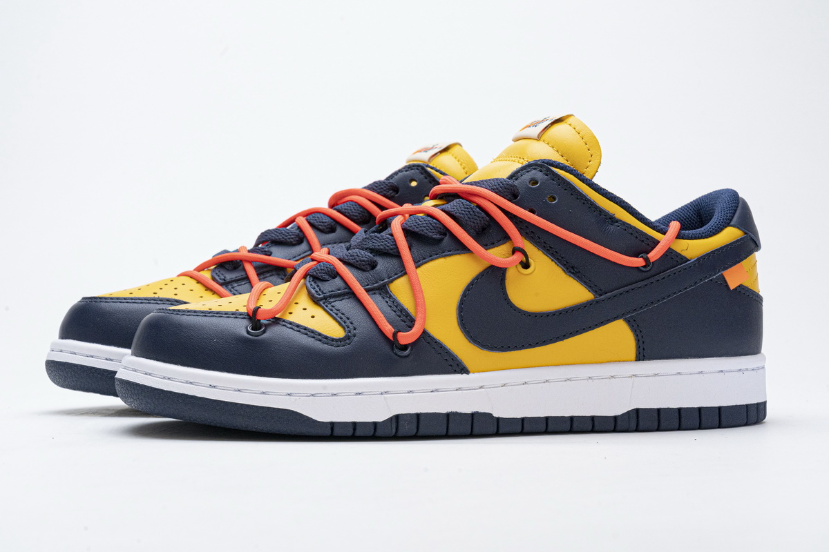 OFF WHITE X Nike Dunk SB Low White Michigan  CT0856-700