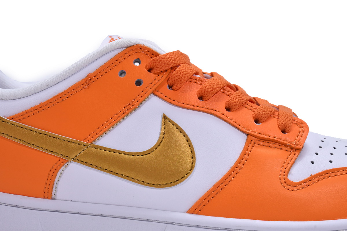Nike Dunk Low White/Orange Blaze-Gold  CU1726-002