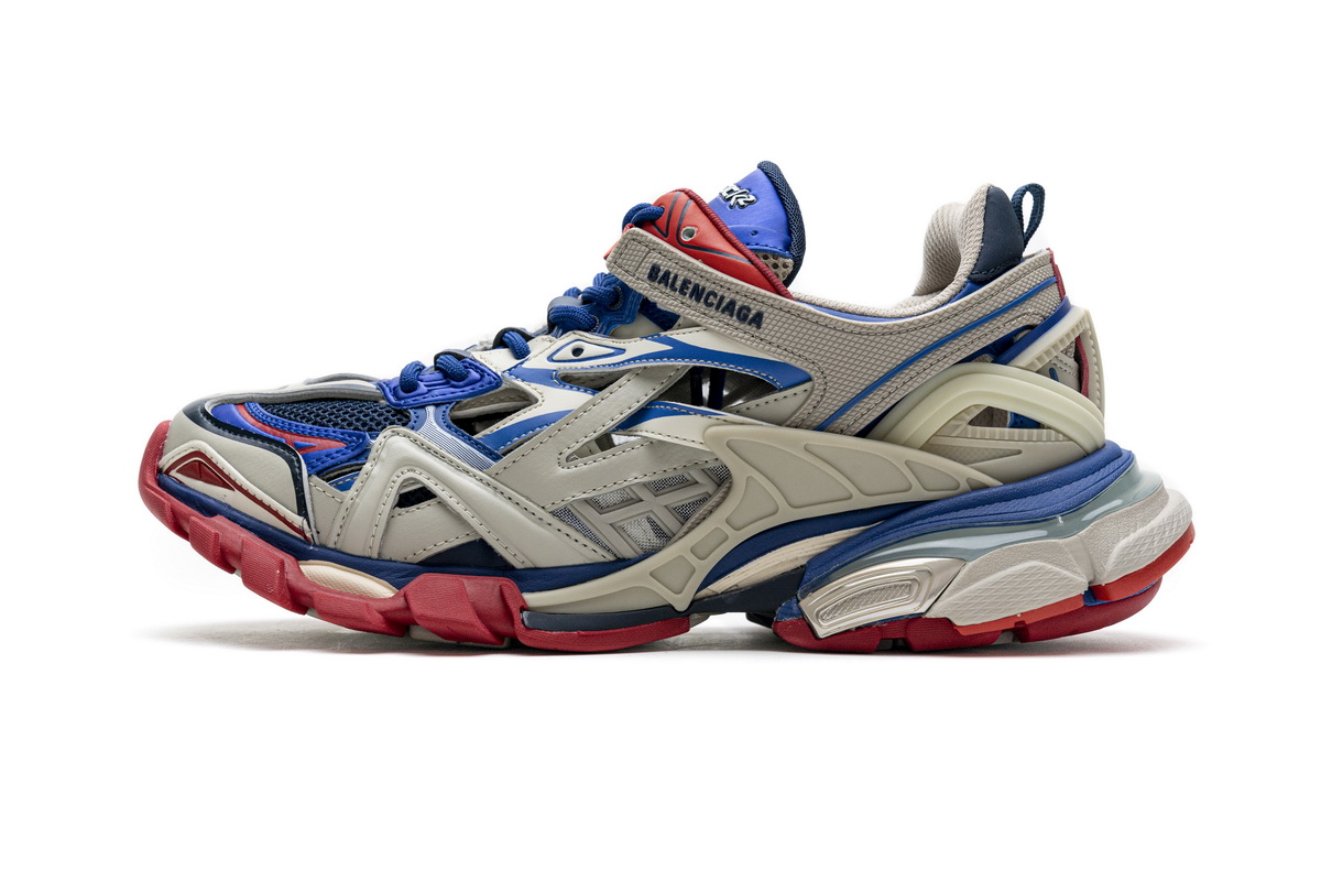 Ba***ci*ga Track 2 Sneaker Beige Blue  570391 W2GN2 8570