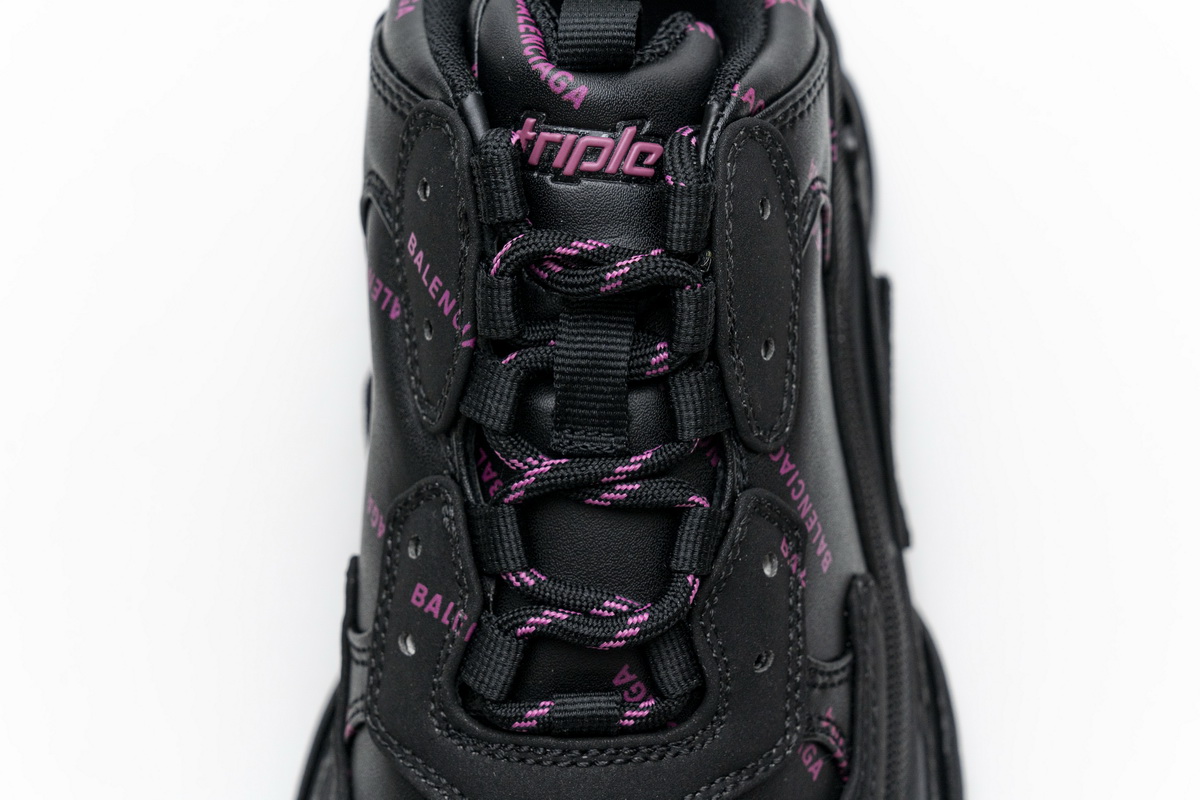 Ba***ci*ga Triple S Letter Black Pink   524039 W2FA1 7635