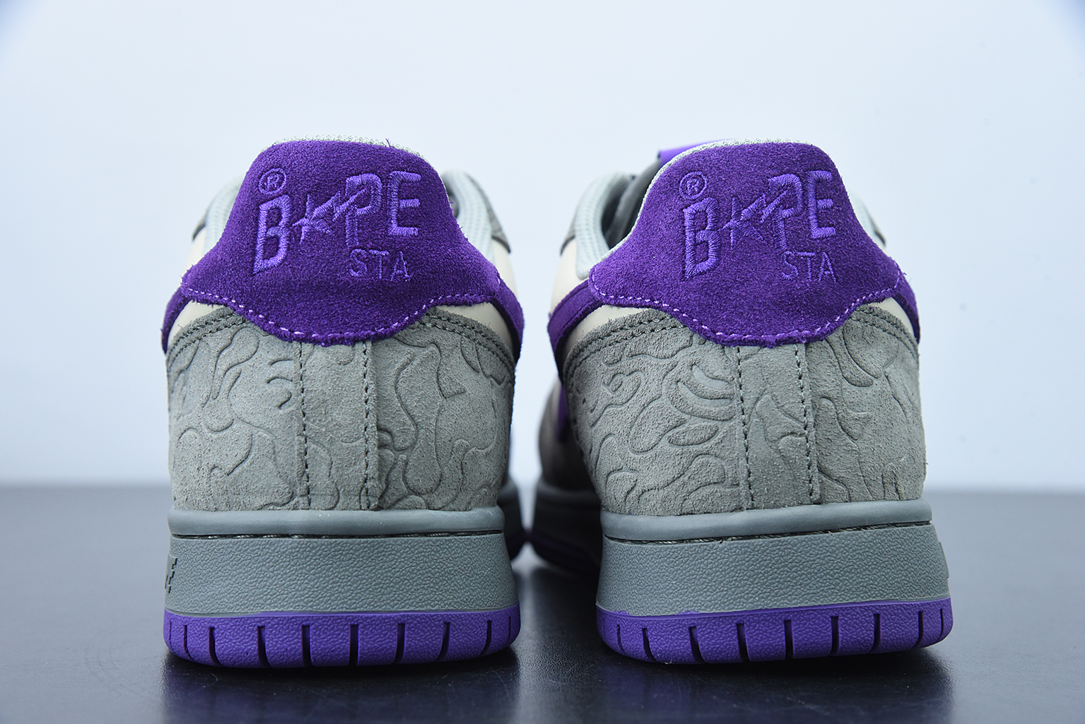 A Bathing Ape Court Sta Mist Grey Royal Purple 1G801009I