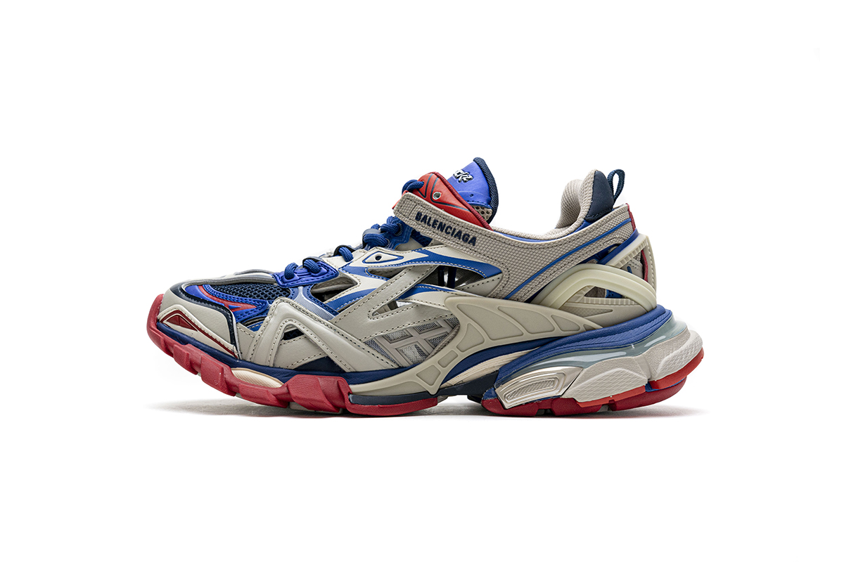 Ba***ci*ga Track 2 Sneaker Beige Blue  570391 W2GN2 8570