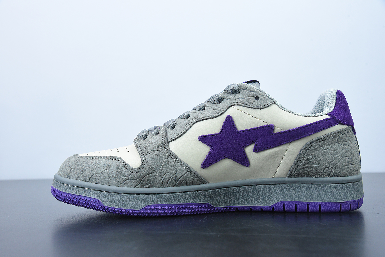A Bathing Ape Court Sta Mist Grey Royal Purple 1G801009I