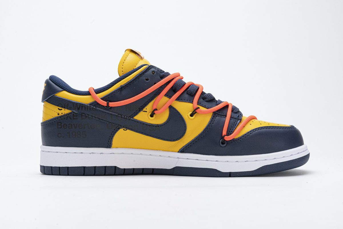 OFF WHITE X Nike Dunk SB Low White Michigan  CT0856-700