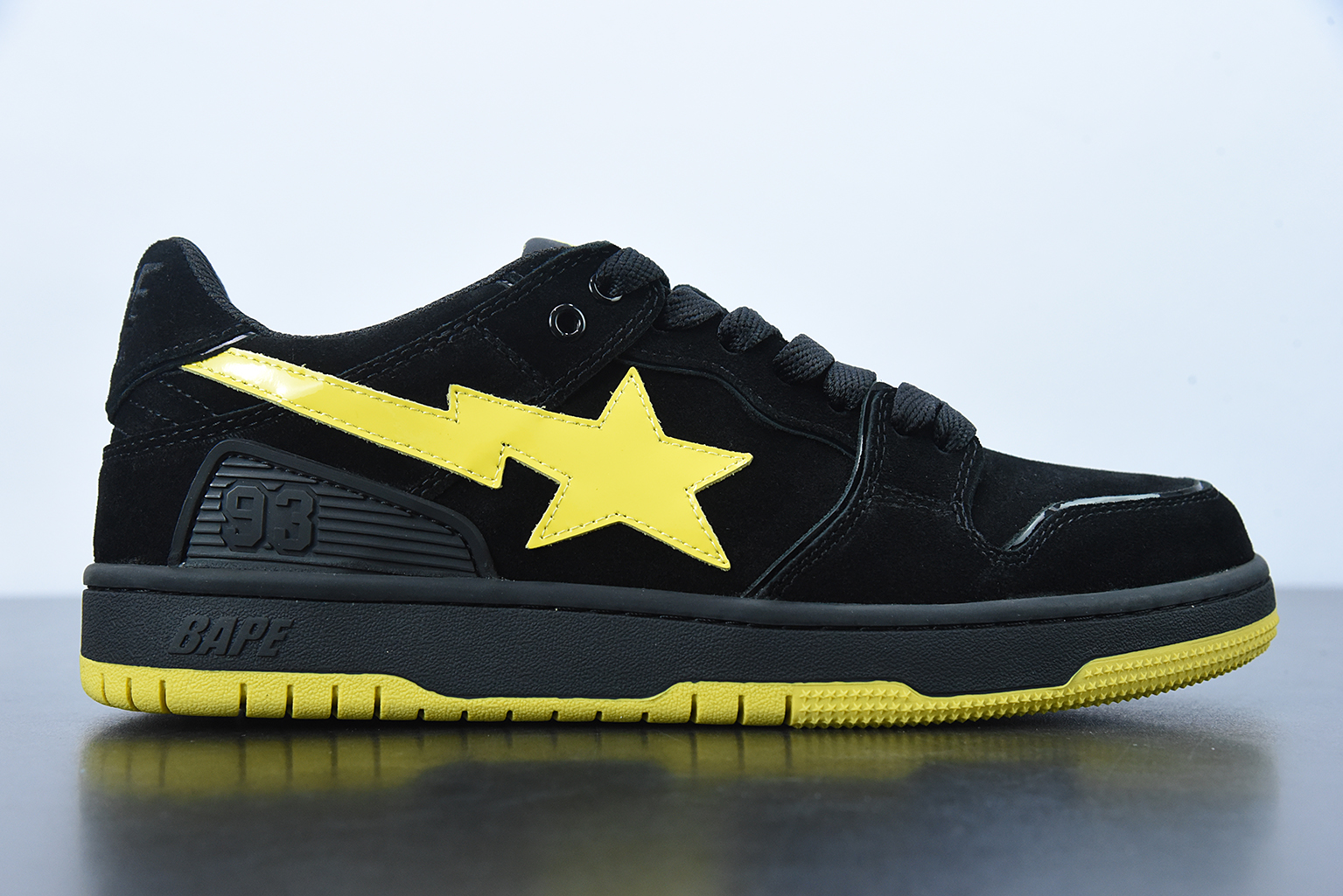A Bathing Ape Sk8 Sta Black Electric Yellow 1G701090005