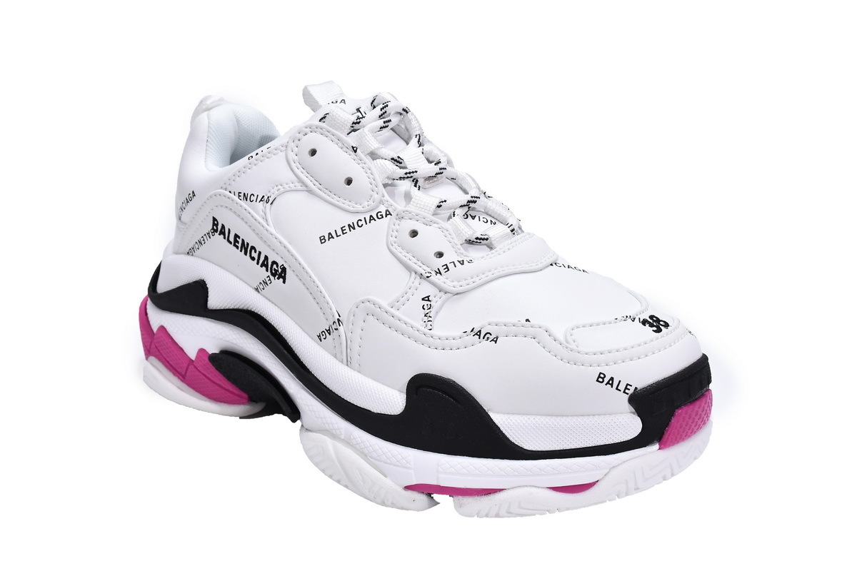 Ba***ci*ga Triple S Letter White Rose Red   524039 W2FA4 9155