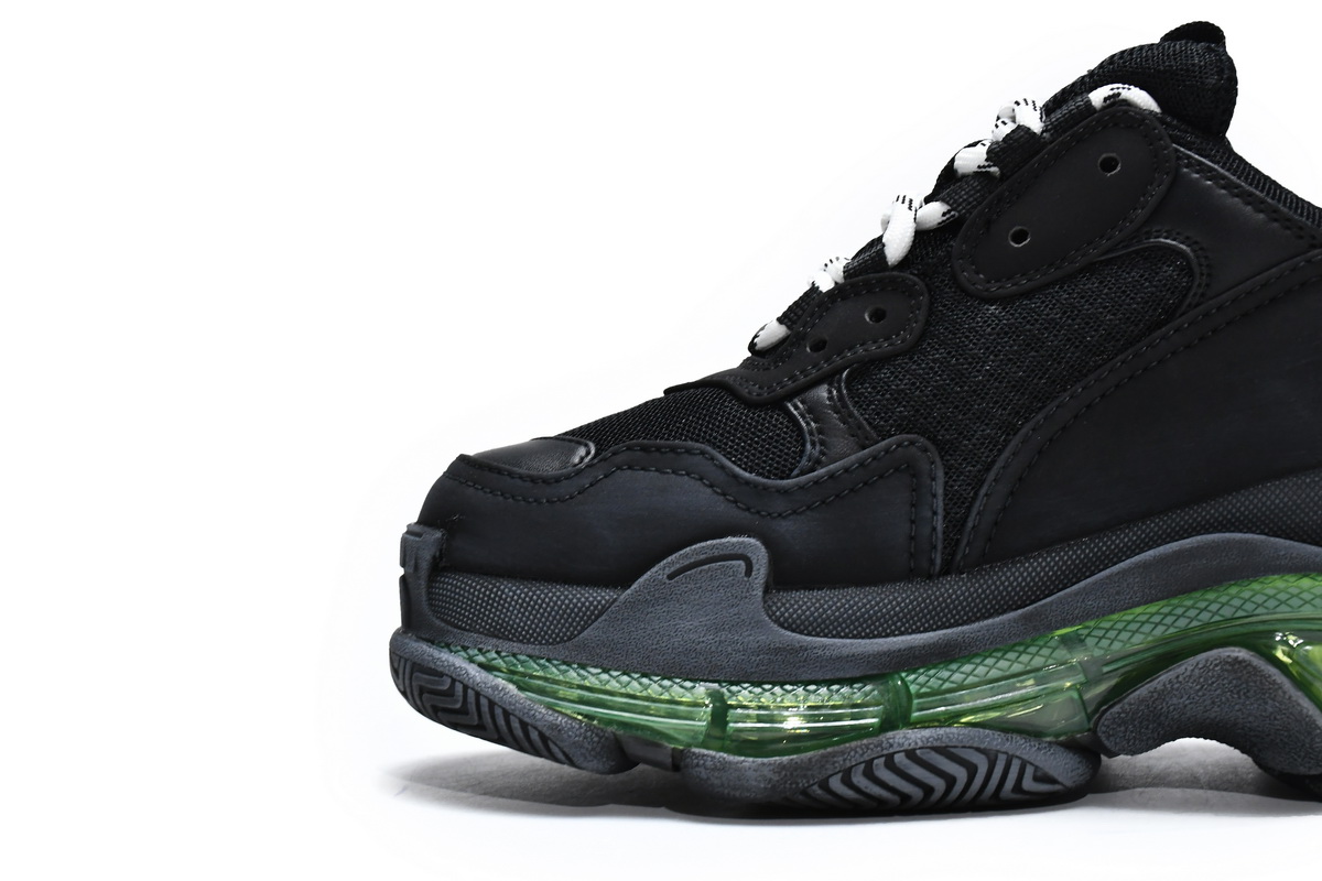 Ba***ci*ga Triple S Black Green   544351 W09ON 1047