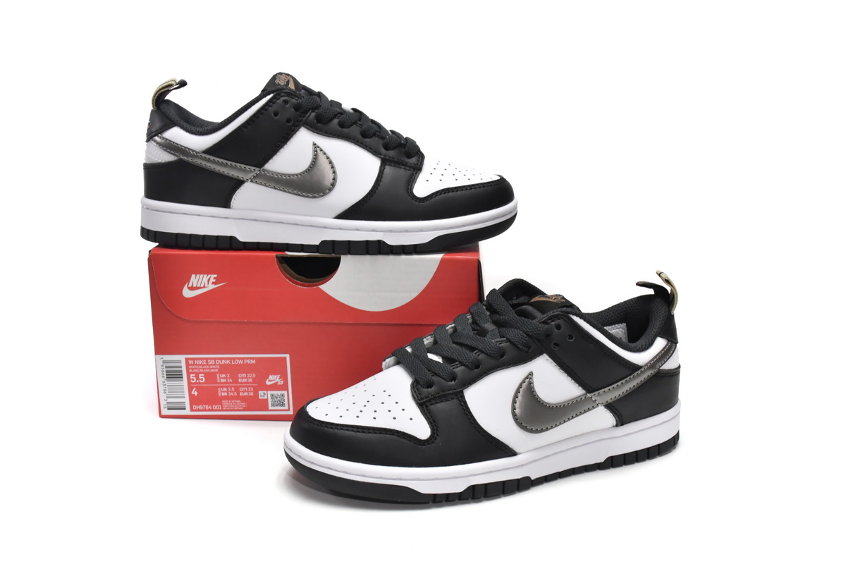 Nike Dunk Low Black White Metallic (GS) DH9764-001