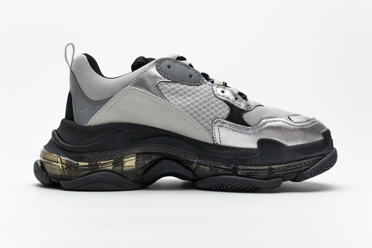 Ba***ci*ga Triple S Black Silver  541624 W09E1 7320