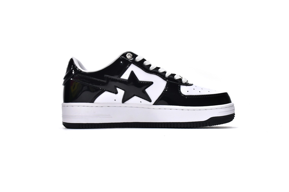 A Bathing Ape Bape Sta Low Black White 1H70-191-001
