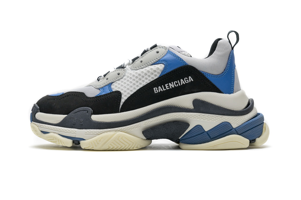 Ba***ci*ga Triple S Black Grey Blue  541624 W06E2 7080