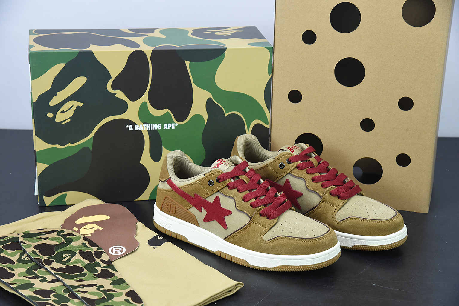 A Bathing Ape Sk8 Sta Wheat Red 1G801009I