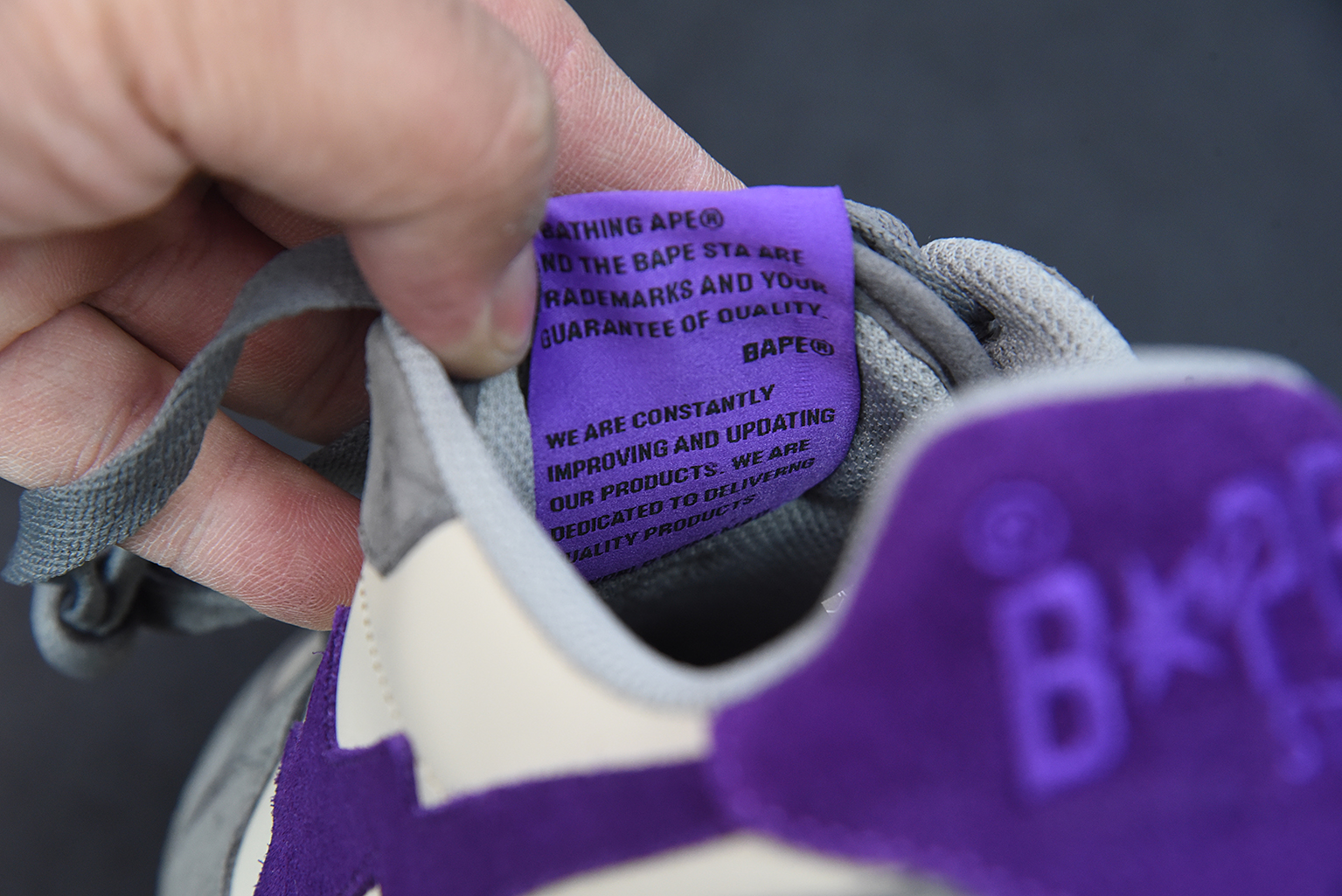 A Bathing Ape Court Sta Mist Grey Royal Purple 1G801009I